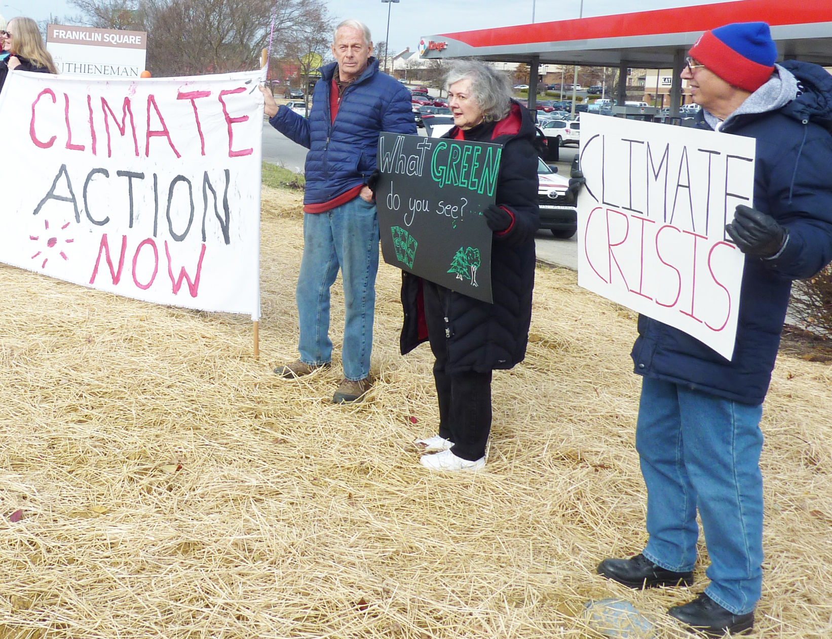 Black Friday Climate Strike signs